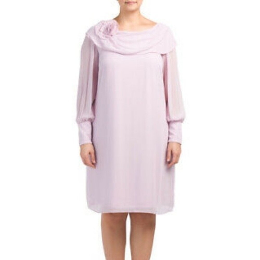 SLNY Shawl Collared Dress | French Lilac | Size: 10 | NWT